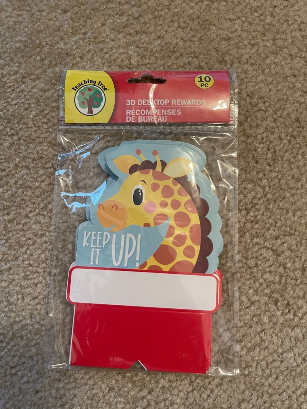 Kids Yellow Giraffe 3D Desktop Rewards - Keep It Up!